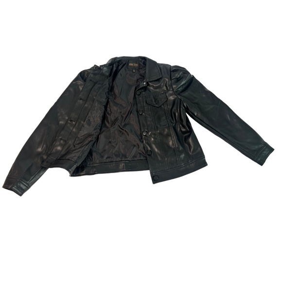 Like New Truth By Republic Black Faux Leather Jacket in Small - Picture 2 of 8